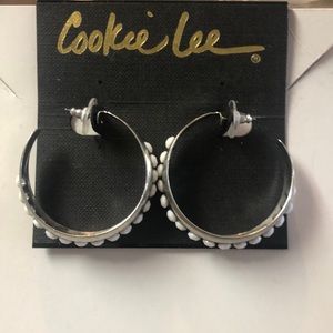 Silver and white hoops